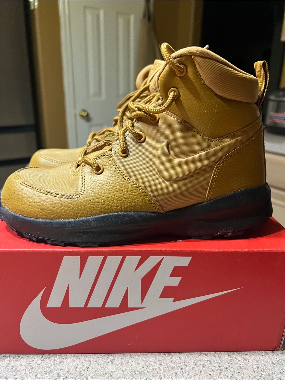 Nike Kids' Mustard Yellow High-Top Boots